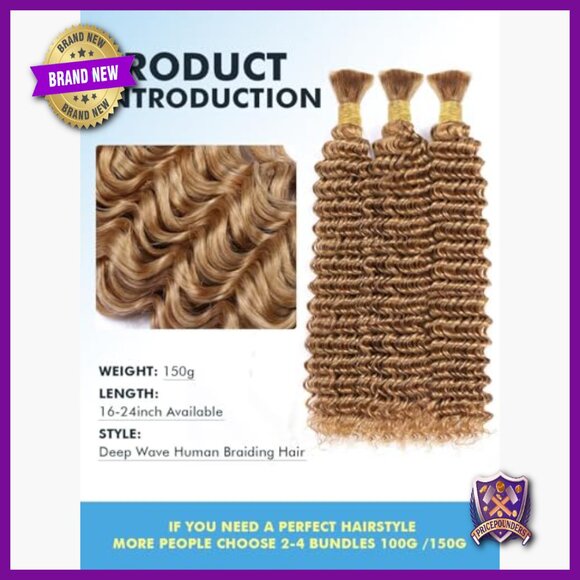 150g 18 Inch Curly Human Hair Extensions for Boho Braids Sew-In main image 4